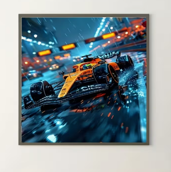 Diamond Painting  Rennszene im Regen